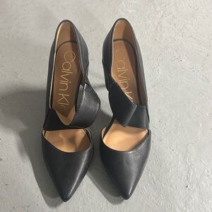 Calvin Klein Black Pointed Toe Heels